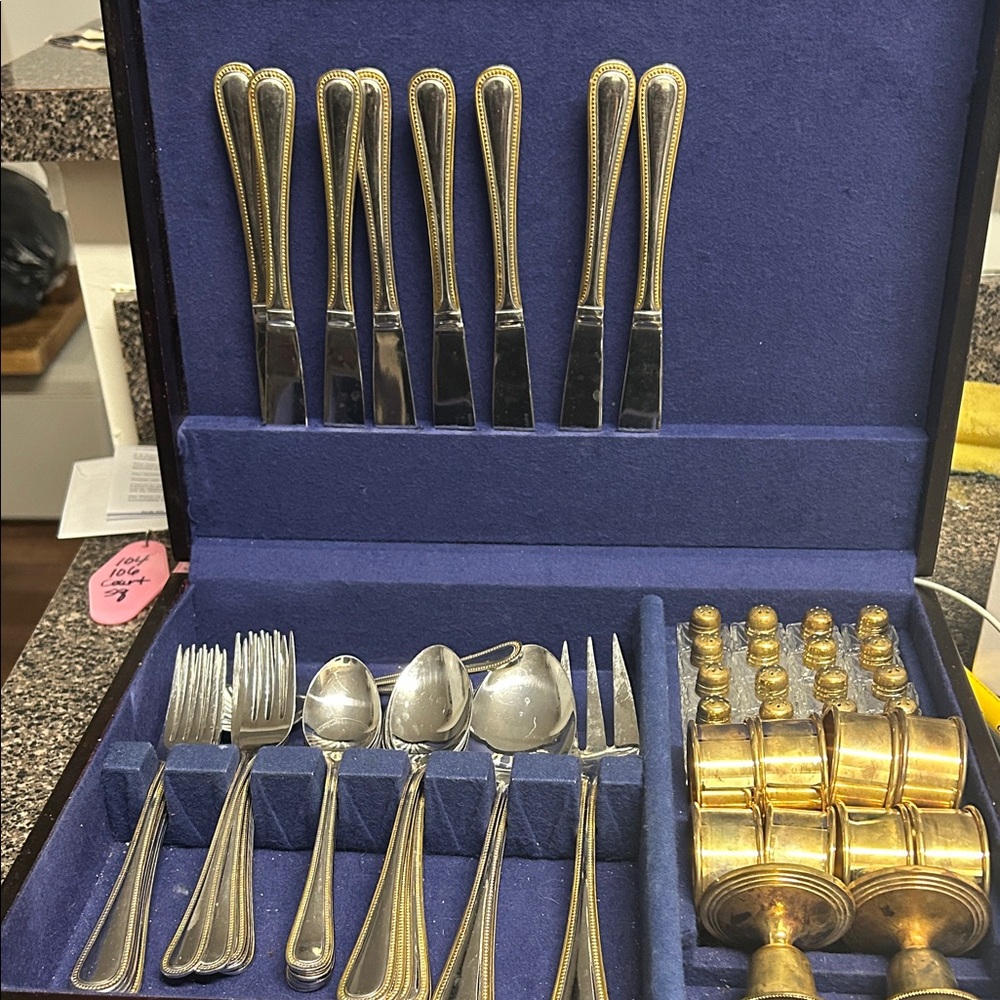 Luxurious Gold and Silver Flatware Set